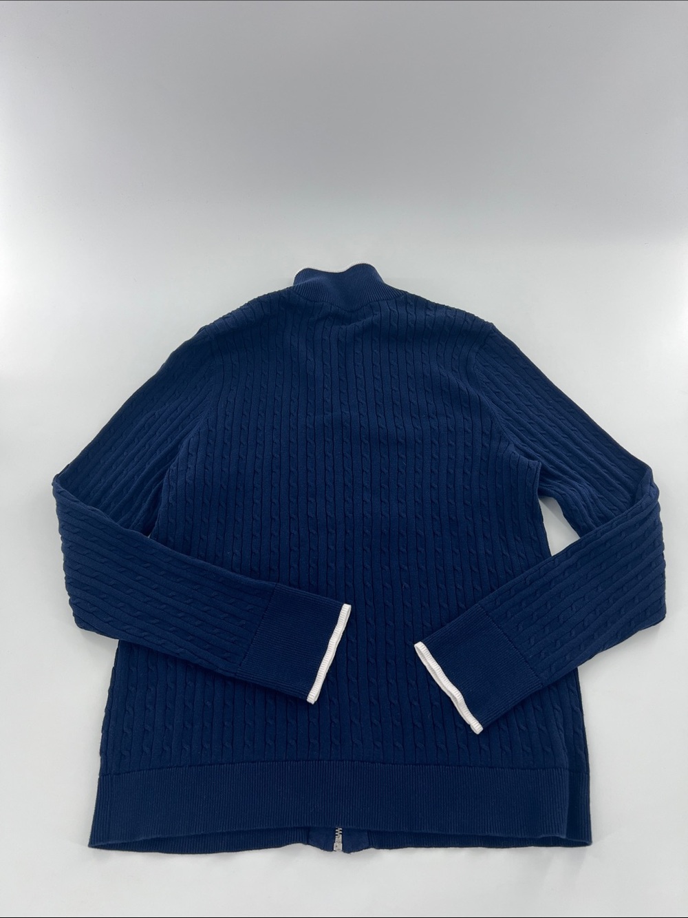 Lauren Ralph Lauren half-knit full-zip sweater embroidered heritage Preppy - Picture 10 of 10